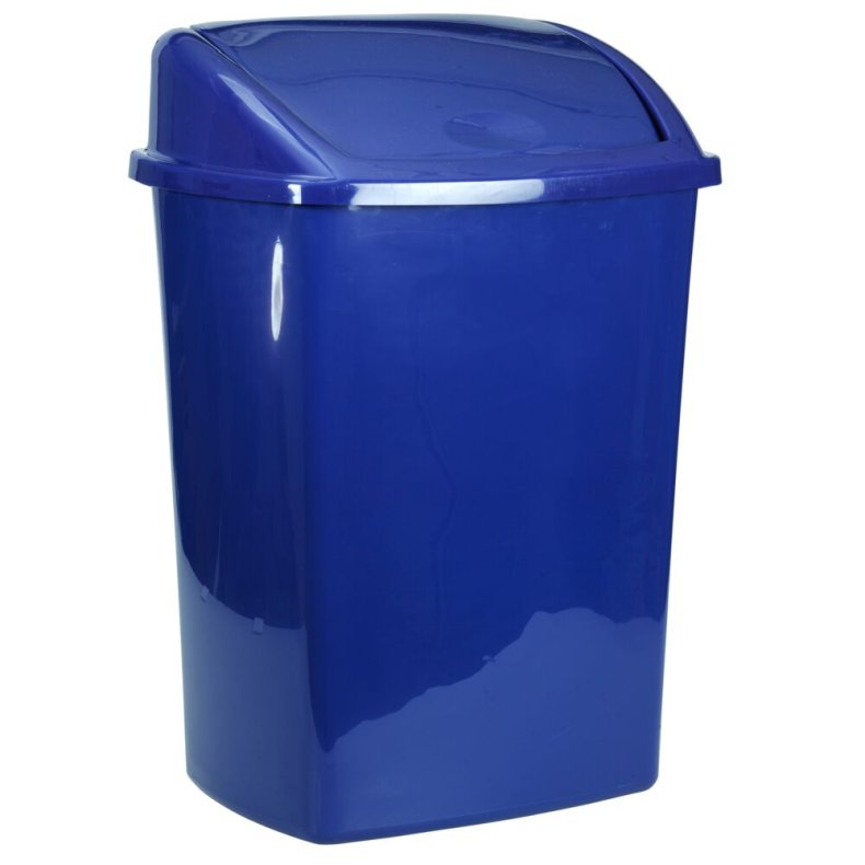 Affaldsspand, V-Part, bl�, plast, 50 l, med sving l�g, forberedt til v�gmontering