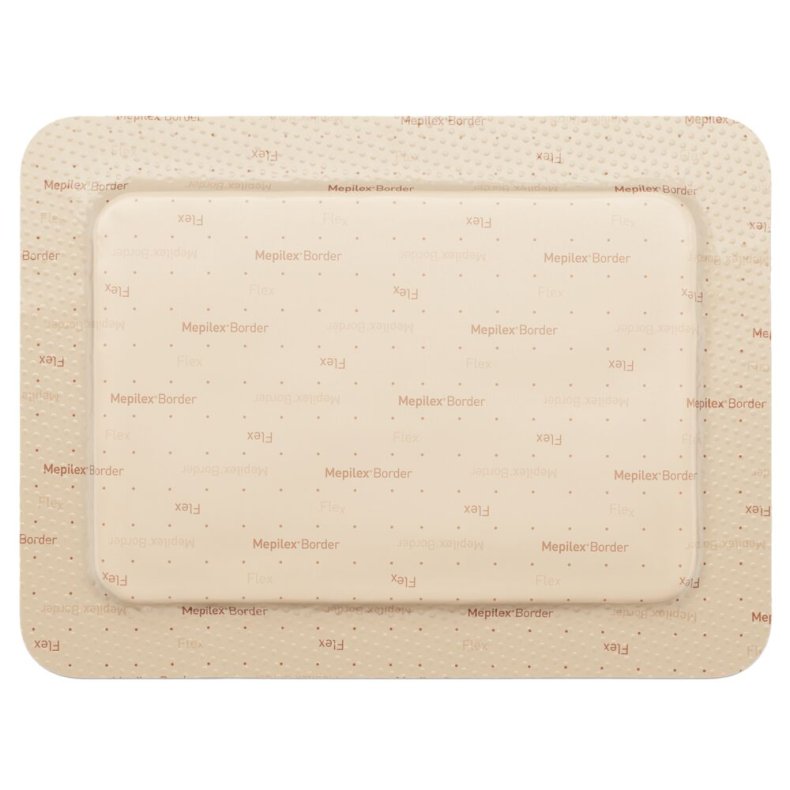 Skumbandage, Mepilex Border Flex, 7,5x7,5cm, m/silikonekontaktlag og silikonekl�b, latexfri, steril, engangs *Denne vare tages ikke retur*