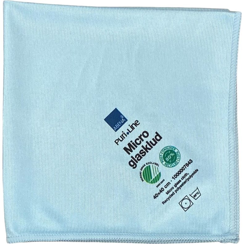 Glasklud, ABENA Puri-Line, 40x40cm, bl�, mikrofiber, 80% genanvendt