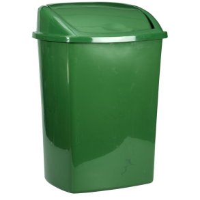 Affaldsspand, V-Part, m�rkegr�n, plast, 15 l, med sving l�g, forberedt til v�gmontering