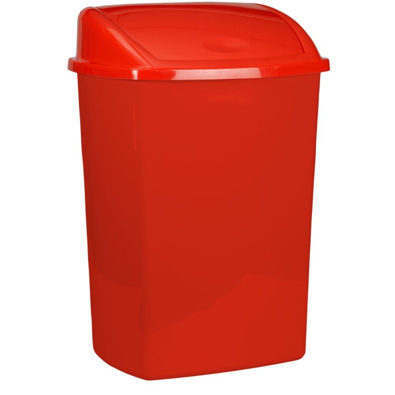 Affaldsspand, V-Part, r�d, plast, 15 l, med sving l�g, forberedt til v�gmontering