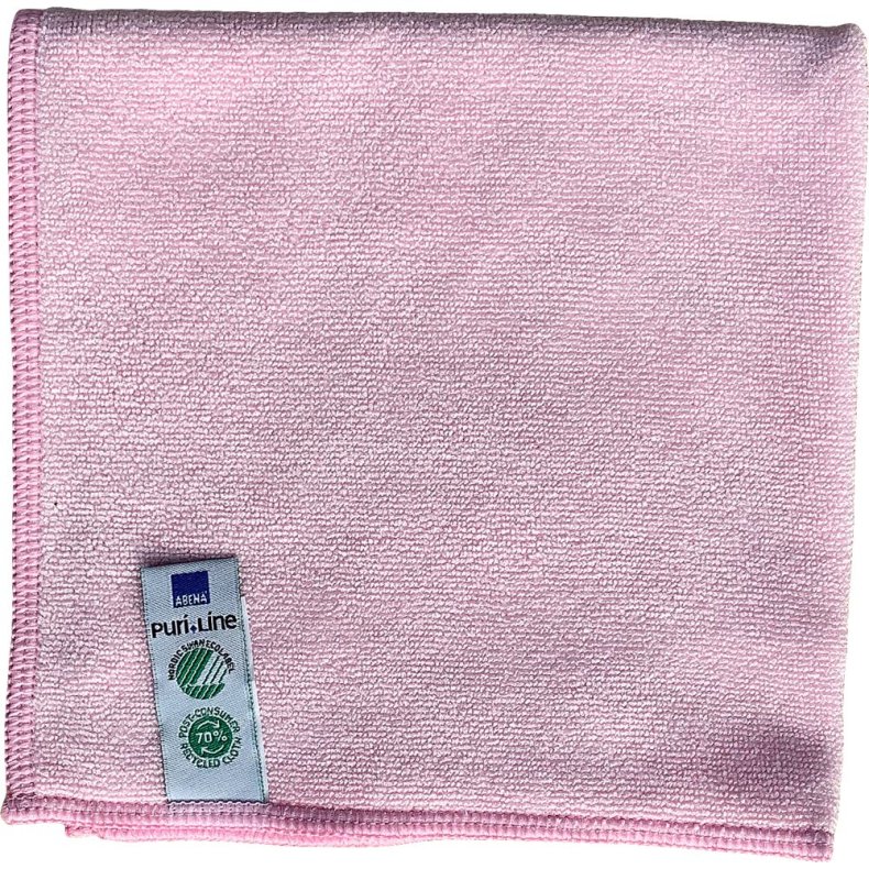 Reng�ringsklud, ABENA Puri-Line Soft, 32x32cm, r�d, mikrofiber, 70% genanvendt