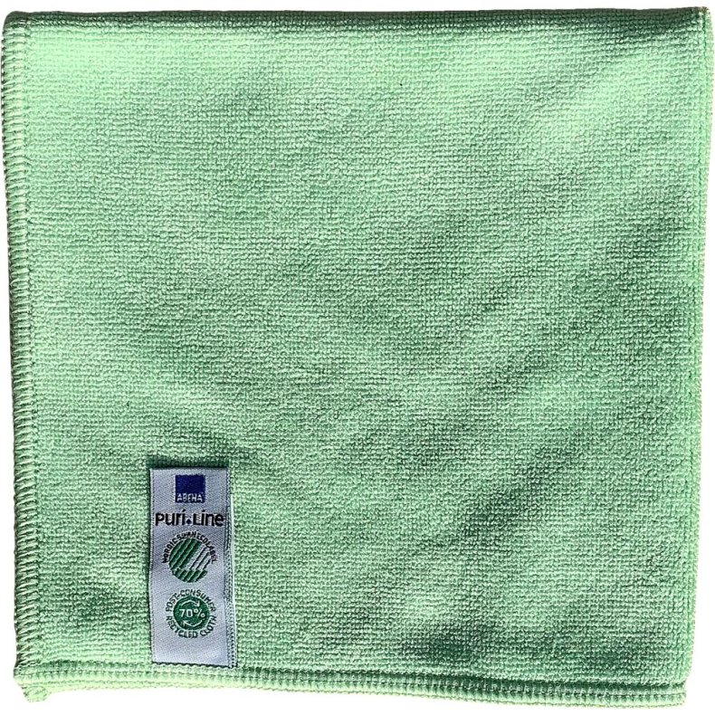 Reng�ringsklud, ABENA Puri-Line Soft, 32x32cm, gr�n, mikrofiber, 70% genanvendt