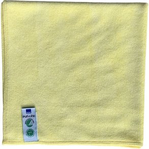 Reng�ringsklud, ABENA Puri-Line Soft, 40x40cm, gul, mikrofiber, 70% genanvendt