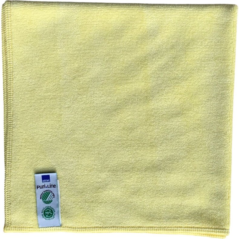 Reng�ringsklud, ABENA Puri-Line Soft, 40x40cm, gul, mikrofiber, 70% genanvendt