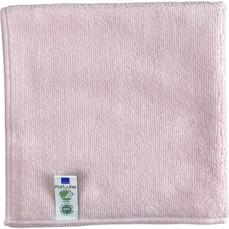Reng�ringsklud, ABENA Puri-Line Basic, 32x32cm, r�d, mikrofiber, 80% genanvendt