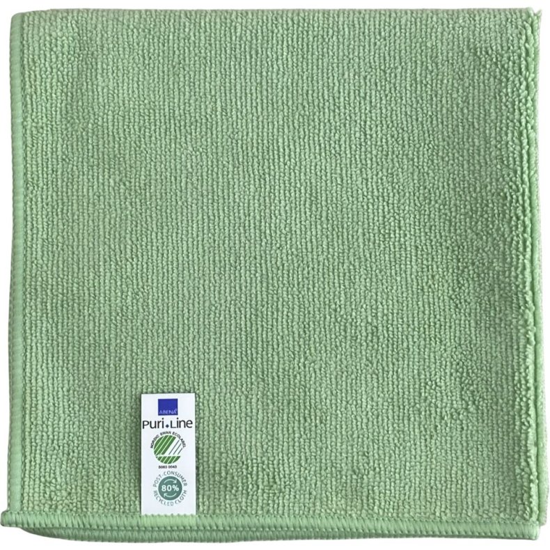 Reng�ringsklud, ABENA Puri-Line Basic, 32x32cm, gr�n, mikrofiber, 80% genanvendt