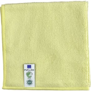 Reng�ringsklud, ABENA Puri-Line Basic, 32x32cm, gul, mikrofiber, 80% genanvendt