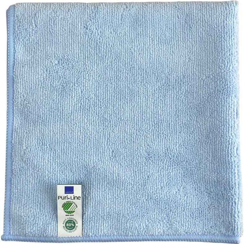 Reng�ringsklud, ABENA Puri-Line Basic, 40x40cm, bl�, mikrofiber, 80% genanvendt