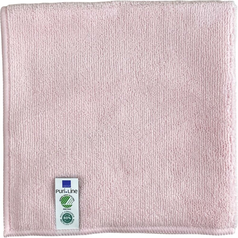 Reng�ringsklud, ABENA Puri-Line Basic, 40x40cm, r�d, mikrofiber, 80% genanvendt