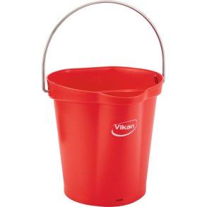 Spand til f�devarer, Vikan, 6 l, r�d, PP/rustfrit st�l, med h�ldetud