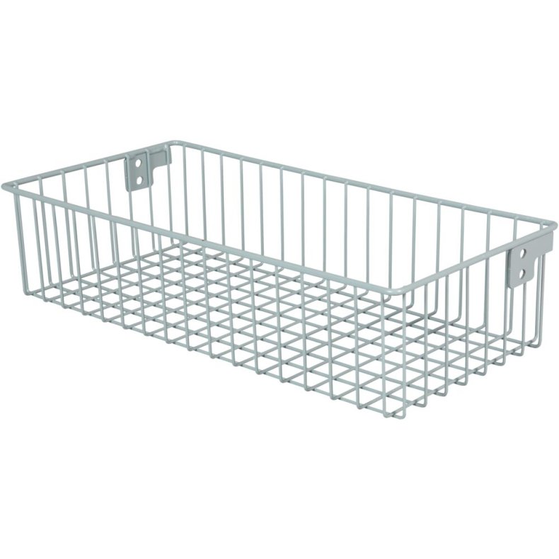 Tr�dkurv, Tina Trolleys, Exclusive, 525x250x125mm, gr�, pulverlakeret st�l, stor, med 2 beslag *Denne vare tages ikke retur*