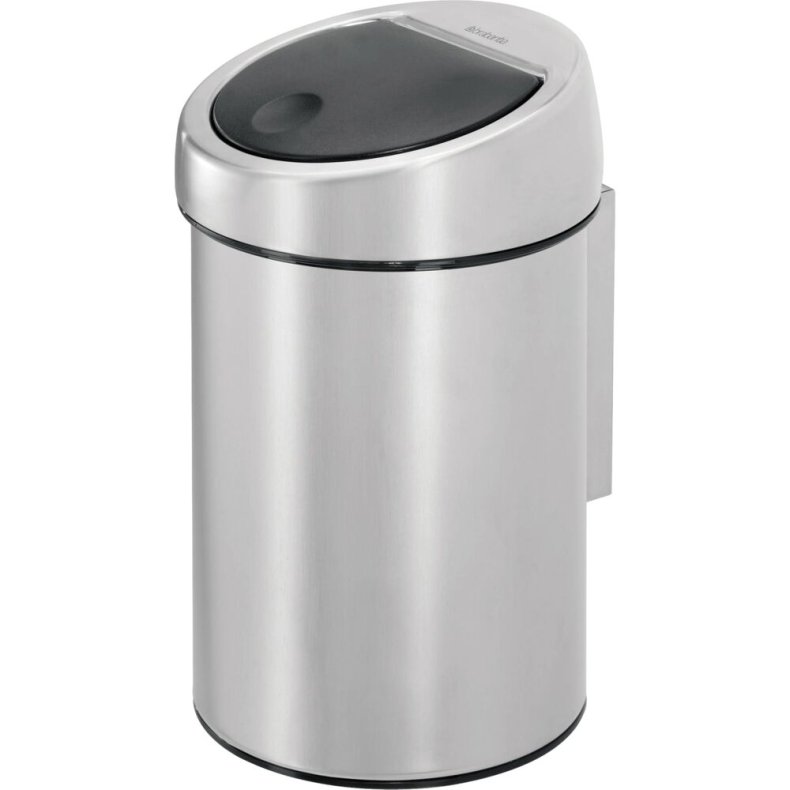 Hygiejnebeholder, Brabantia Touch bin, st�l mat, rustfrit st�l, 3 l, plast inderspand, soft close, fingeraftryksfri og forberedt til v�gmontering inkl. materiale til montering *Denne vare tages ikke retur*