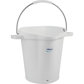 Spand til f�devarer, Vikan, 38x47x47cm, 20 l, hvid, PP/rustfrit st�l, med h�ldetud *Denne vare tages ikke retur*