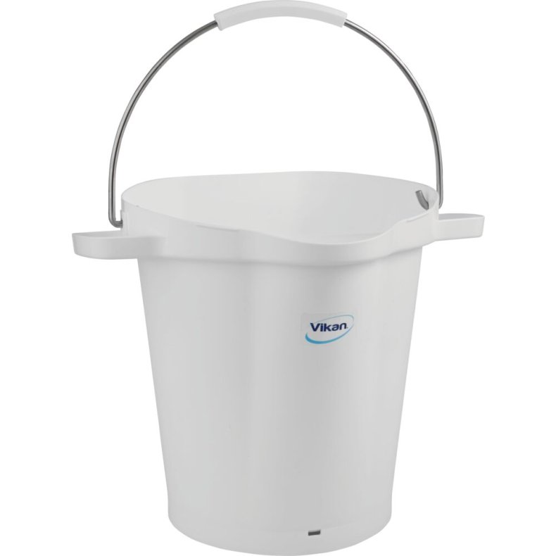 Spand til f�devarer, Vikan, 38x47x47cm, 20 l, hvid, PP/rustfrit st�l, med h�ldetud *Denne vare tages ikke retur*