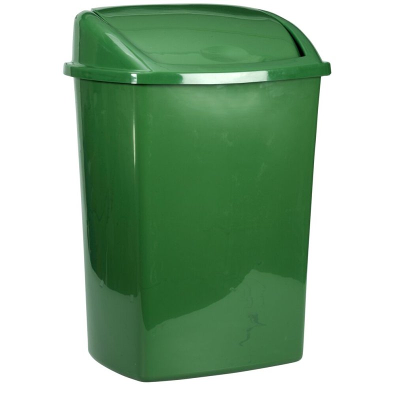 Affaldsspand, V-Part, m�rkegr�n, plast, 8 l, med sving l�g, forberedt til v�gmontering