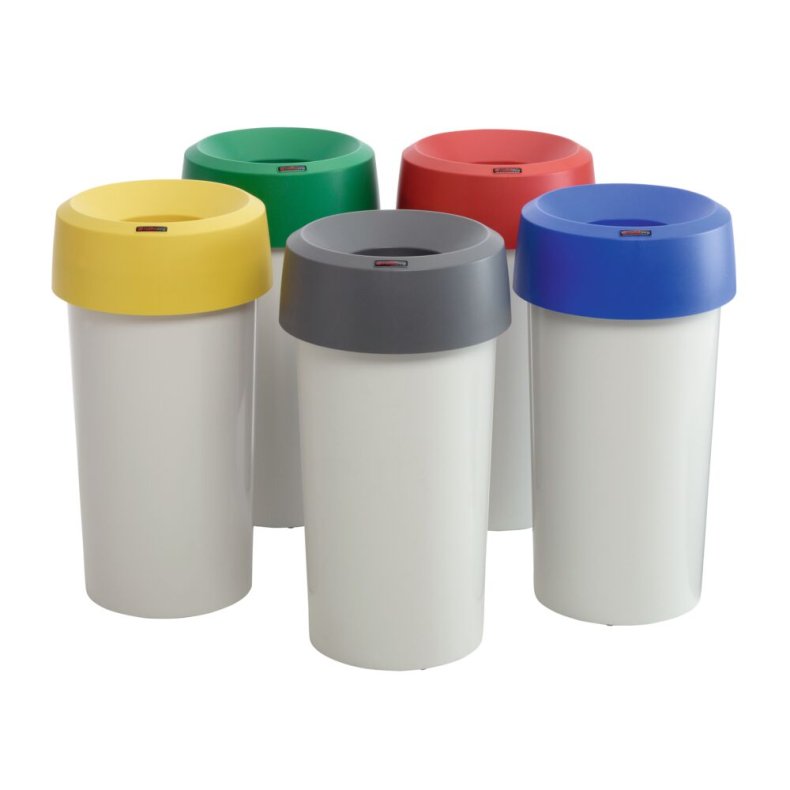 Affaldsspand, Rotho Mode, lysegr�, plast, 50 l, med b�reh�ndtag, mulighed for fastg�relse af posen, til tungt affald