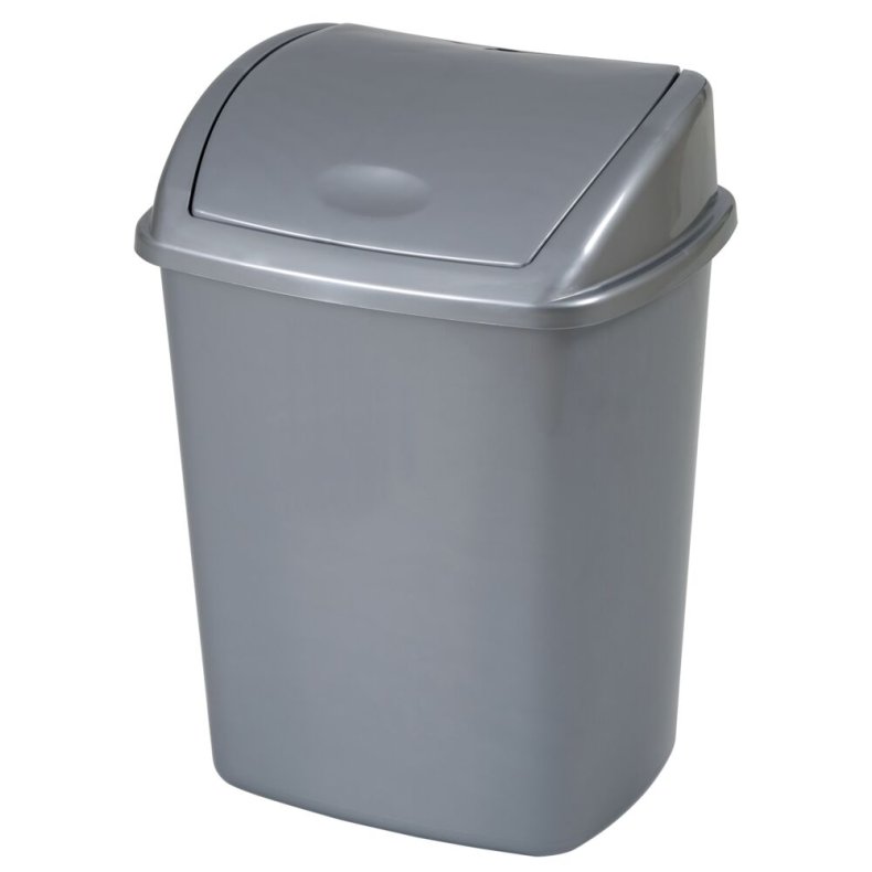 Affaldsspand, V-Part, gr�, plast, 50 l, med sving l�g, forberedt til v�gmontering *Denne vare tages ikke retur*