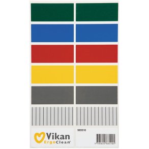 Farvekodningsm�rker, Vikan, 24x14,5x0,1cm, til kludebokse *Denne vare tages ikke retur*