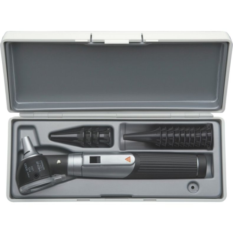 Otoskopis�t, HEINE, mini3000 LED F.O, sort, i etui *Denne vare tages ikke retur*