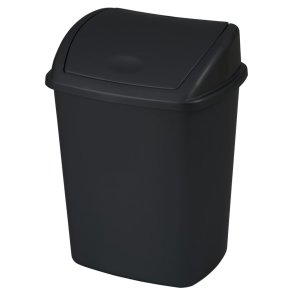 Affaldsspand, V-Part, sort, plast, 15 l, med sving l�g, forberedt til v�gmontering