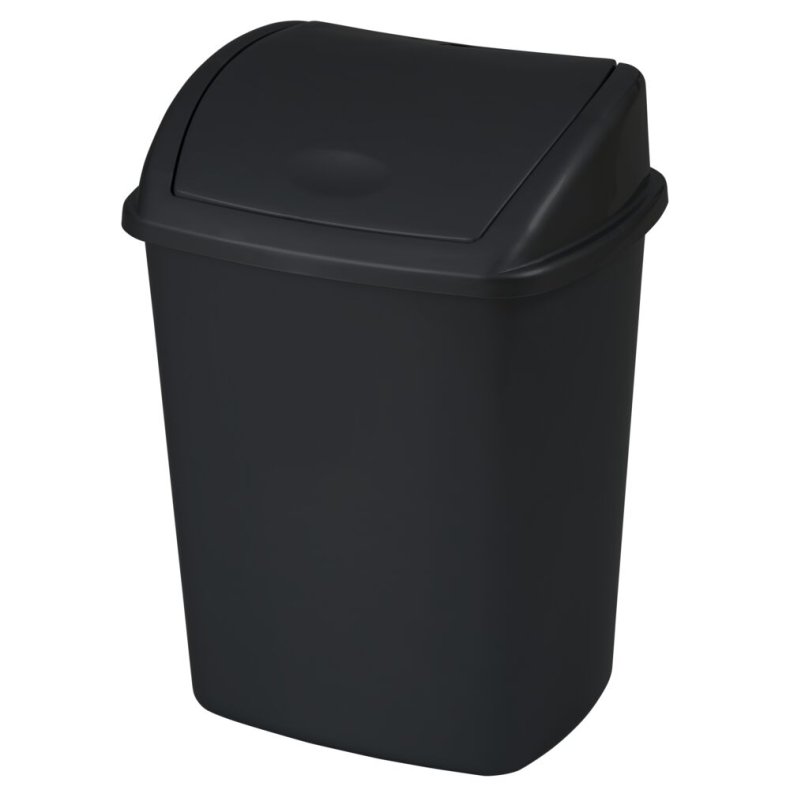Affaldsspand, V-Part, sort, plast, 15 l, med sving l�g, forberedt til v�gmontering