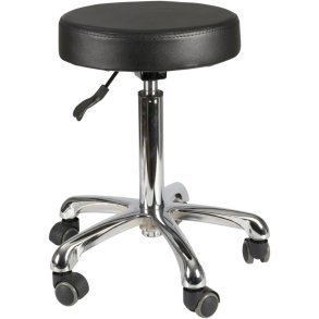 Taburet, normal model, sort, h�jde 53-68 cm, rundt s�de
