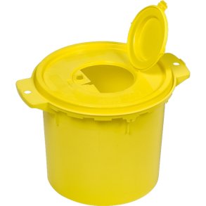 Kanyleboks, Uson, 19cm, �21cm, 5000 ml, gul, med aftr�ksl�g, rund