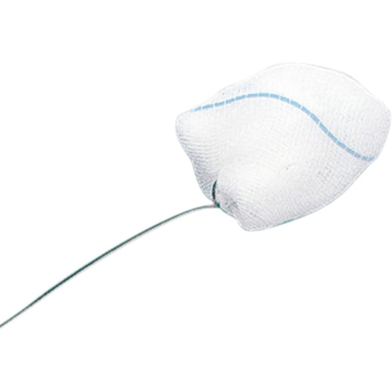 Gazetampon, 20x20mm, med snor og r�ntgentr�d, usteril *Denne vare tages ikke retur*