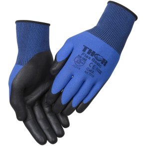 Fingerdyppet nitrilhandske, THOR Flex Basic, 8, bl�, polyester/spandex