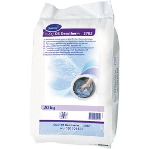 Vaskepulver, Diversey CLAX DS Desotherm 37B2, desinficerende, kul�rt og hvidt, uden farve, med parfume, 20 kg