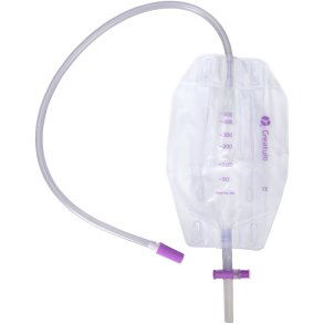 Urinpose, benpose, Greaturo, 60cm, 500 ml, flerkammer, CV/NRV, NW bagside, justerbar slange, nattilkobling, singlepak