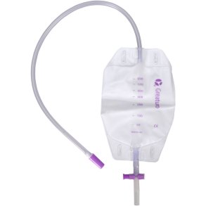 Urinpose, benpose, Greaturo, 60cm, 600 ml, etkammer, CV/NRV, NW bagside, justerbar slange, nattilkobling