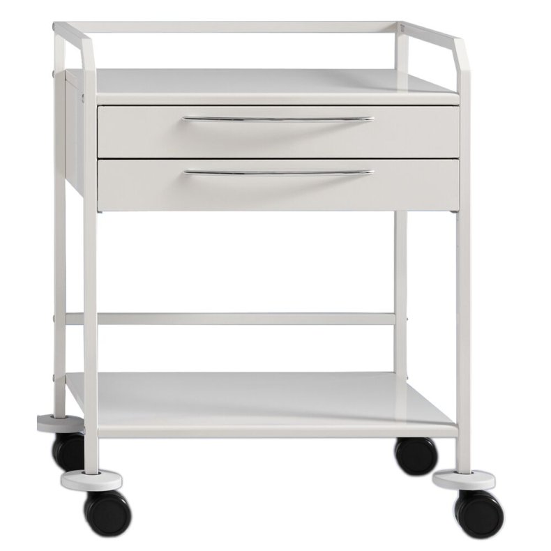 Rullebord, Simpex HYGIEN-O-STAR, 47,5x40x74,5cm, hvid, 40 cm bredt, 2 skuffer *Denne vare tages ikke retur*