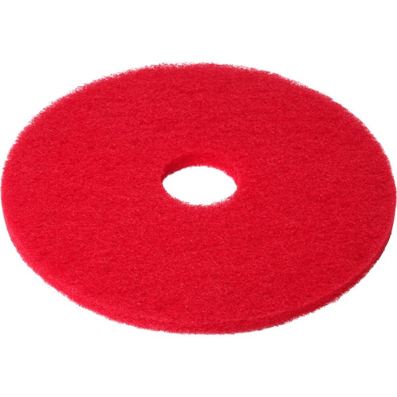 Gulvrondel, 18", �457mm, r�d, genanvendt PET fiber, til daglig reng�ring