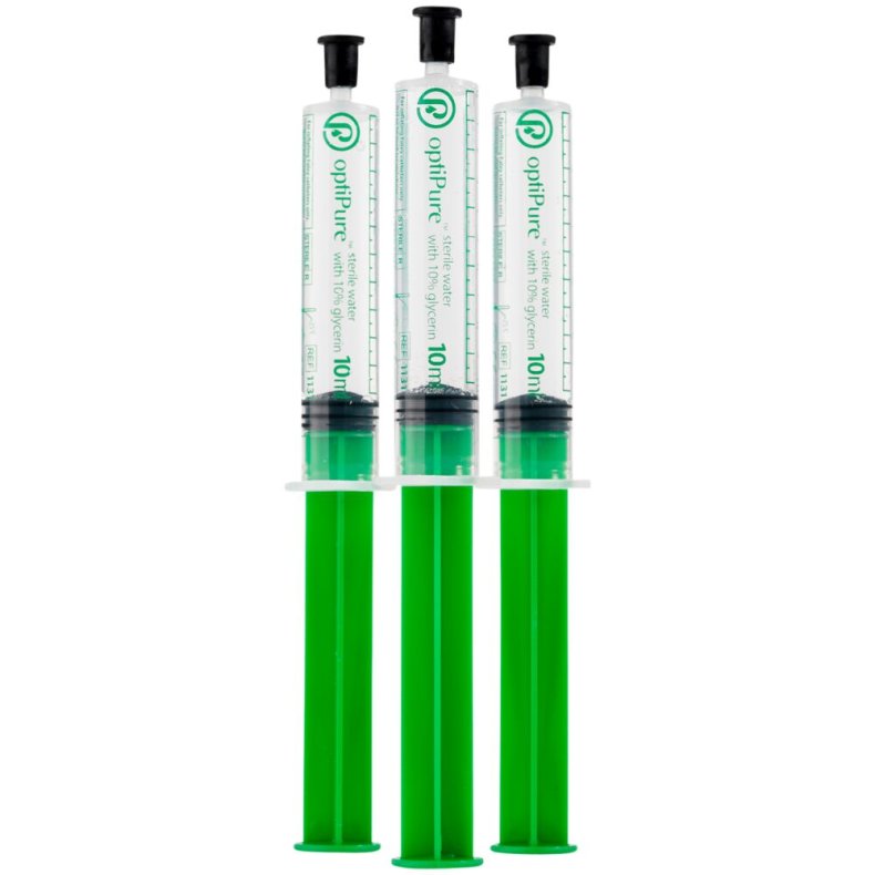 Glycerinspr�jte, Optipure, 10 ml, 10 % glycerinopl�sning, steril, engangs *Denne vare tages ikke retur*