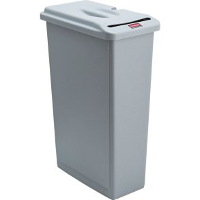 Affaldsspand, Rubbermaid Slim Jim, gr�, plast, 87 l, til fortrolige papirer, med l�s