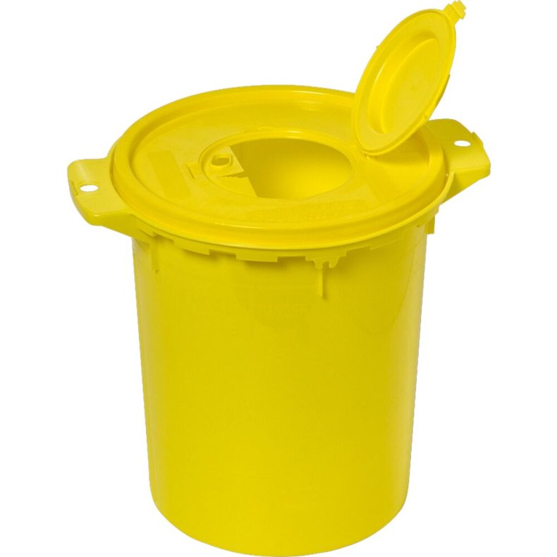 Kanyleboks, Uson, 26cm, �21cm, 7000 ml, gul, med aftr�ksl�g, rund