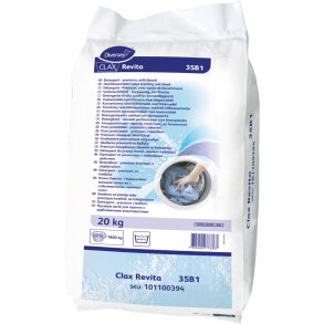 Vaskepulver, Diversey CLAX Revita 35B1, kul�rt og hvidt, med farve og parfume, 20 kg *Denne vare tages ikke retur*