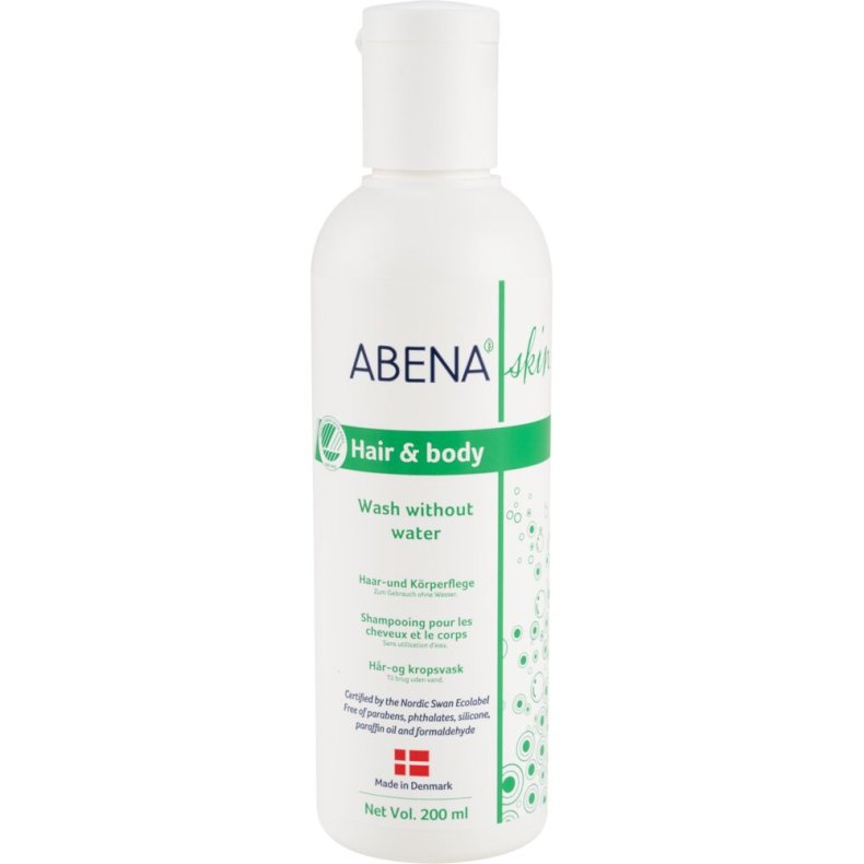 H�r og bodyshampoo, ABENA, Asia range, 200 ml, til vask uden vand, med parfume *Denne vare tages ikke retur*