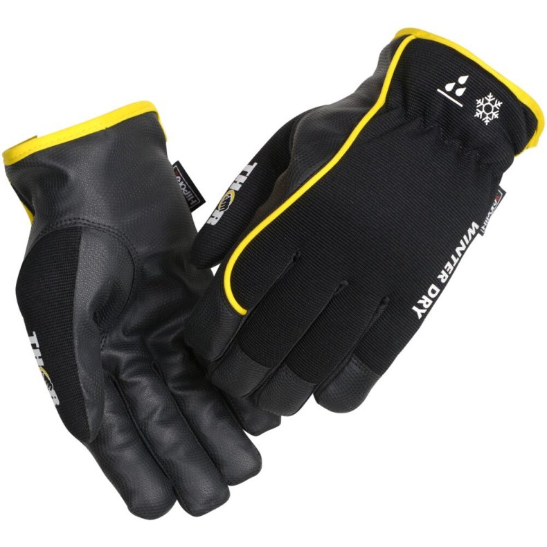Arbejdshandske, THOR Winter Dry Driver, 10, sort, PU, uden krave