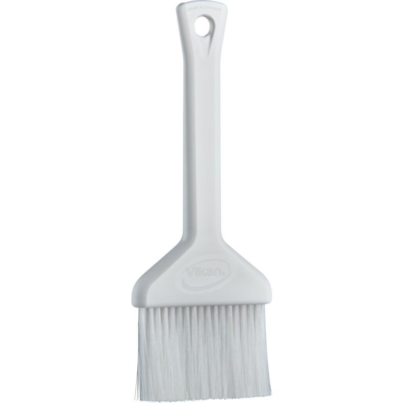 Levnedsmiddelpensel, Vikan, 19,5x7x1,5cm, hvid, polyester/PP/rustfrit st�l, 7 cm, bl�d *Denne vare tages ikke retur*
