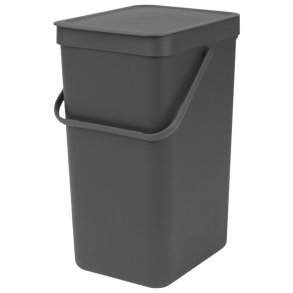 Affaldsspand, Brabantia Sort & Go, gr�, genanvendt plast/plast, 16 l, forberedt til v�gmontering inkl. materialer *Denne vare tages ikke retur*