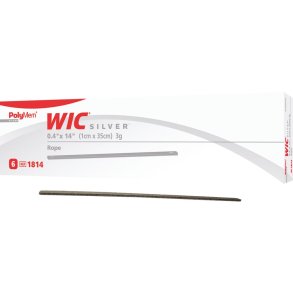 S�lvbandage, PolyMem WIC Silver, 1x35cm, gr�, Rope, u/kl�bende kontaktlag og u/kl�b, latexfri, steril, engangs *Denne vare tages ikke retur*