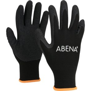 Str�mpep�- og aftagerhandske, ABENA, XL, sort, pakket parvis i pose