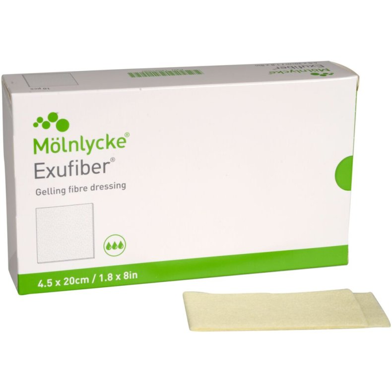 Fiberbandage, Exufiber, 4,5x20cm, steril, engangs *Denne vare tages ikke retur*