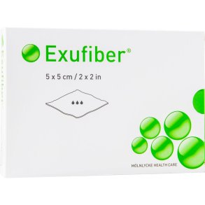 Fiberbandage, Exufiber, 5x5cm, steril, engangs *Denne vare tages ikke retur*