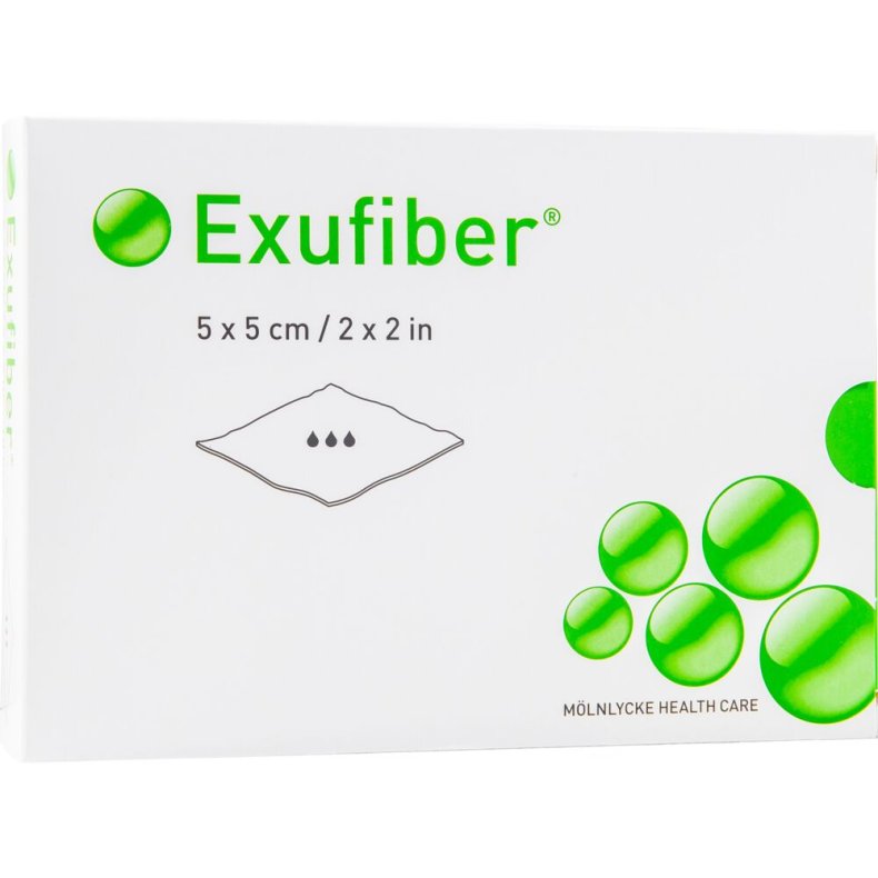 Fiberbandage, Exufiber, 5x5cm, steril, engangs *Denne vare tages ikke retur*