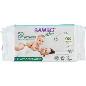 V�dserviet, Bambo Nature, Z-fold, 20x17cm, plastfri, med rigid lid, 50 stk., engangs