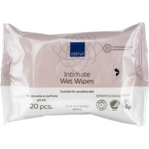 Intim v�dserviet, ABENA, Z-fold, 16x20cm, uden farve og parfume, med tape opening, 20 stk., engangs